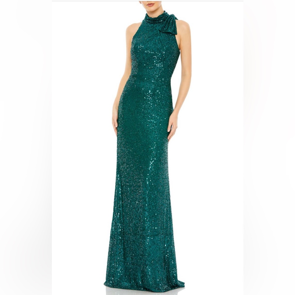 Mac Duggal high neck sequin gown